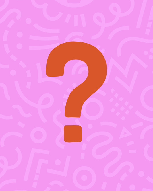 Red Wyld Years question mark on a pink background